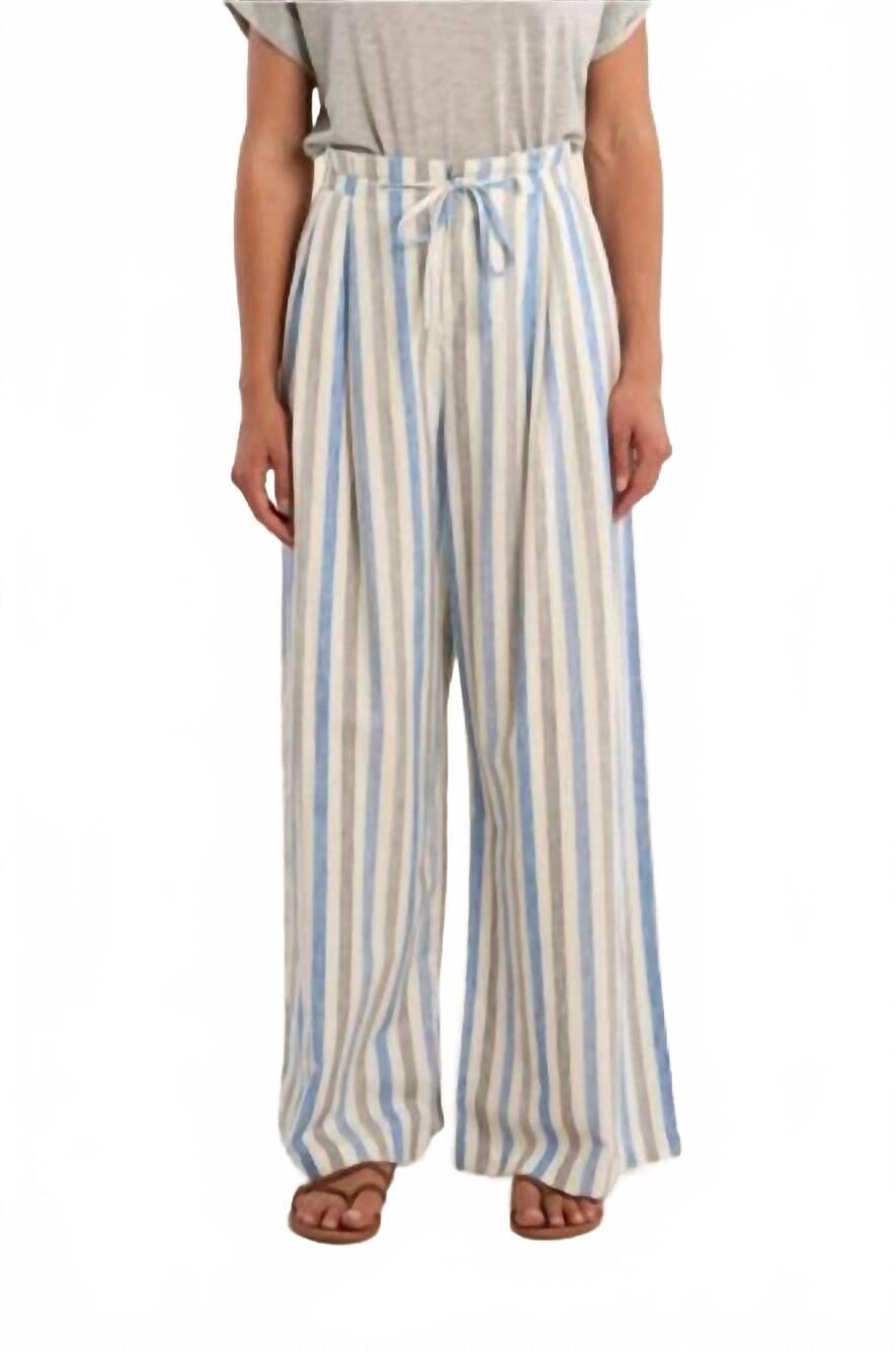 NEW MOLLY BRACKEN shoreline stripe pant in blue